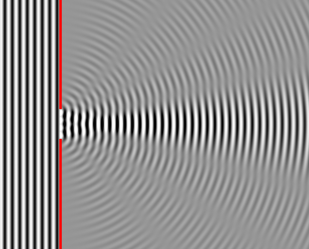 Image of Wave Diffraction around Sharp Edges
